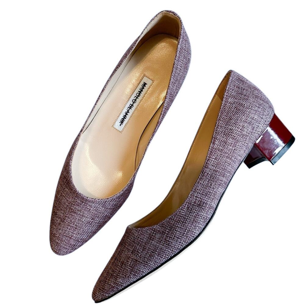 Manolo Blahnik Purple Heels with Classic Pointed Toe